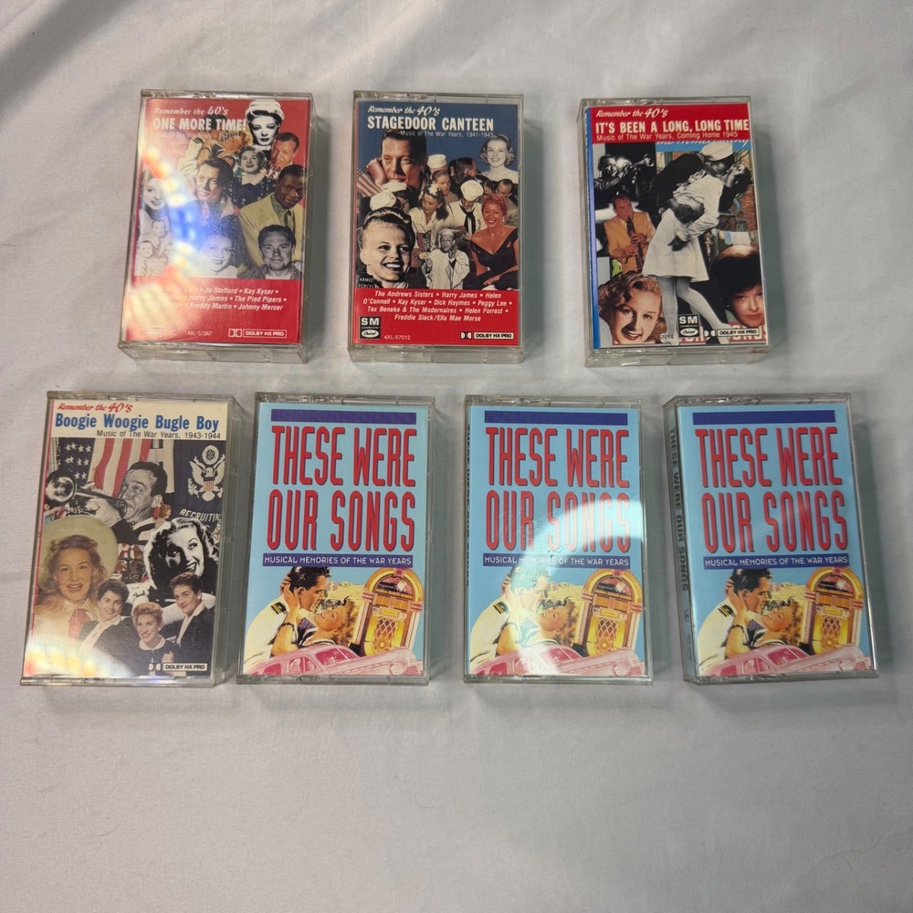 Vintage 1940s 1960s Music Cassette Tape Lot 7pc These Were Our Songs Capitol SM